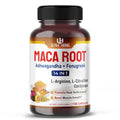 Organic Maca Root Black, Red, Yellow with Ginseng, Ashwagandha, Fenugreek 150 Count Q758