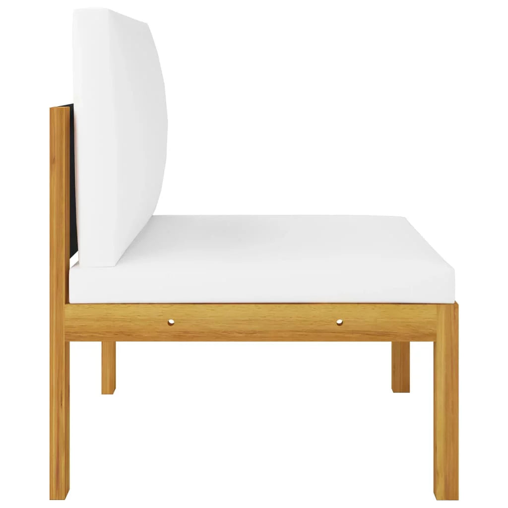 3-Seater Patio Sofa with Cushion Acacia Wood D454