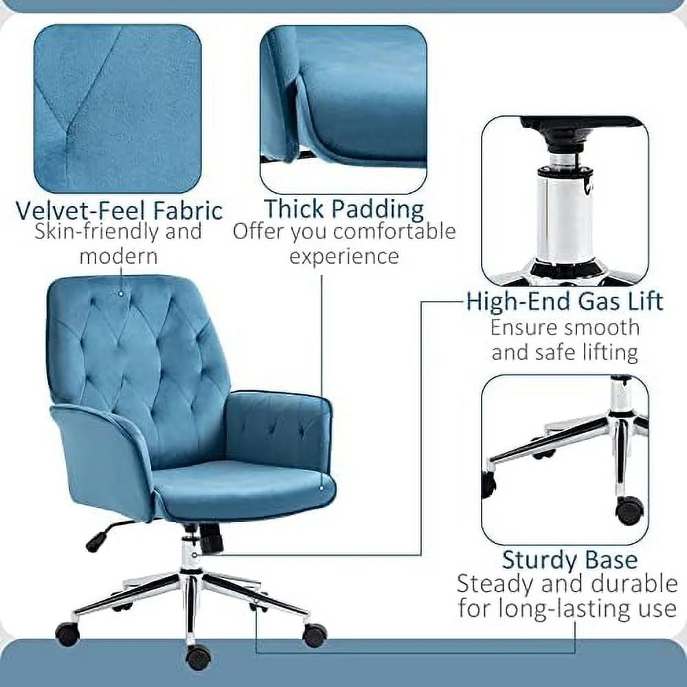 Light Gray Microfiber Tufted Height Adjustable Office Chair N5857