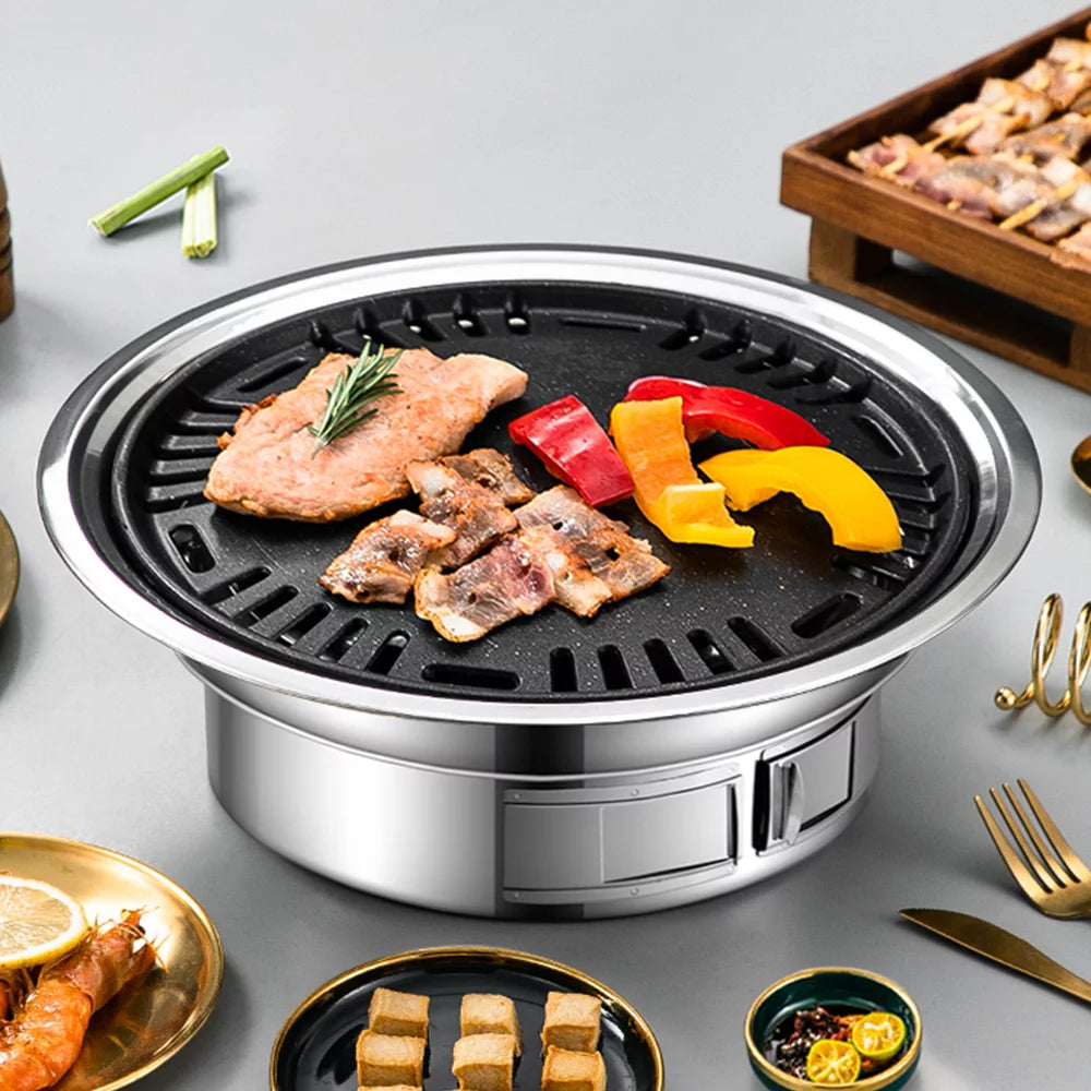 Charcoal Grill Non-stick Portable Stainless Steel BBQ Stove E1208