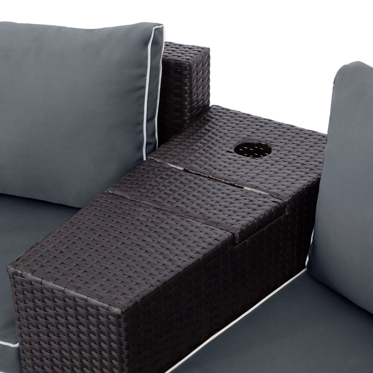 6 Piece PE Wicker Outdoor Sectional Sofa Set with Side Table E4188