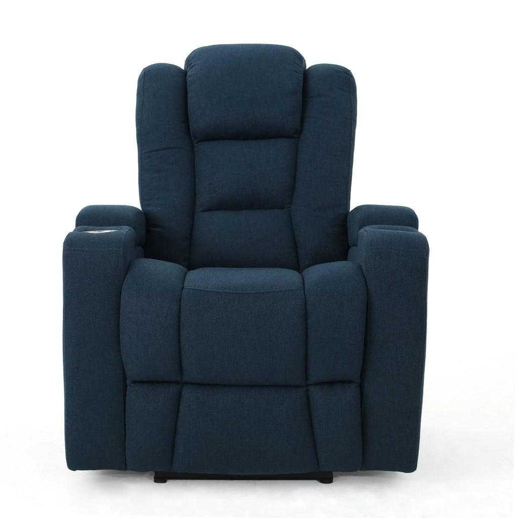 Navy Blue Tufted Fabric Power Recliner G278941