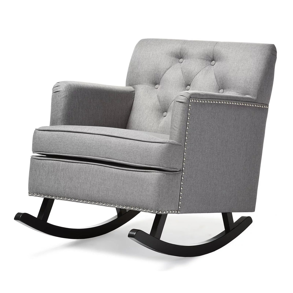 Gray Fabric Upholstered Rocking Chair P569811