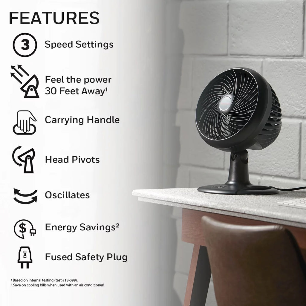 Black Oscillating Table Fan C3690